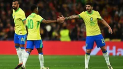 Rodrygo, Beraldo e Fabricio Bruno na Seleção Brasileira (Foto by Denis Doyle/Getty Images)