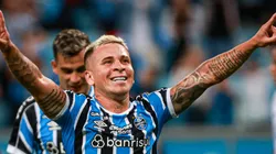 Soteldo comemora gol durante partida do Campeonato Gaúcho. Foto: Maxi Franzoi/AGIF