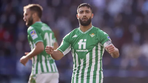 VALENCIA, SPAIN - FEBRUARY 13: Nabil Fekir of Real Betis celebrates after scoring goal during the LaLiga Santander match between Levante UD and Real Betis at Ciutat de Valencia Stadium on February 13, 2022 in Valencia, Spain. (Photo by Aitor Alcalde/Getty Images)