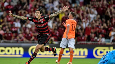 Centroavante durante a comemoração do gol contra o Nova Iguaçu