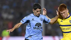 Sánchez durante disputa com Barco em jogo contra o Boca Juniors (ARG). Foto: Hernan Cortez/Getty Images.