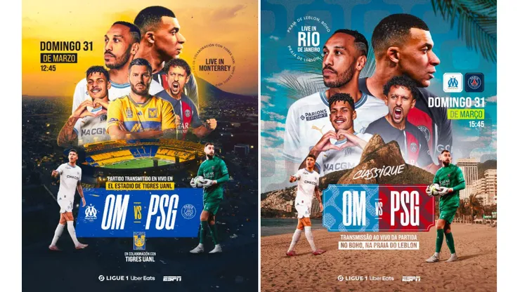 Arte dos eventos divulgados pela Ligue 1 Uber Eats. Foto: Divulgação / Ligue 1