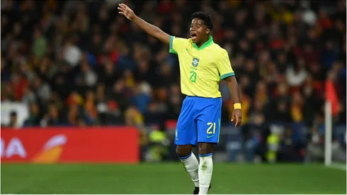 Endrick na partida entre Brasil e Espanha - Foto: Denis Doyle/Getty Images