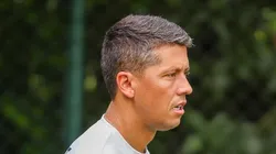 Carpini durante atividade realizada esta semana no CT da Barra Funda. Foto: Divulgação / Flickr Oficial do SPFC.