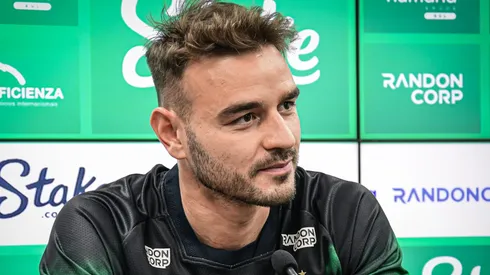 O goleiro Gabriel em sua apresentação pelo Clube Gaúcho, no Alfredo Jaconi, dia 06/03/2024. Foto: Gabriel Tadiotto/E.C.Juventude