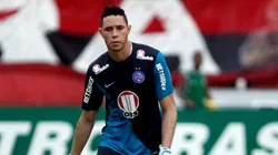 O goleiro Omar quando atuava pelo Bahia, em 2013, em jogo contra o Vitória pelo Campeonato Baiano. Foto: Felipe Oliveira/AGIF