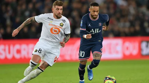 Xeka disputando jogo da Champions League pelo Lille, contra o PSG de Neymar em 2021. Foto: Justin Setterfield/Getty Images