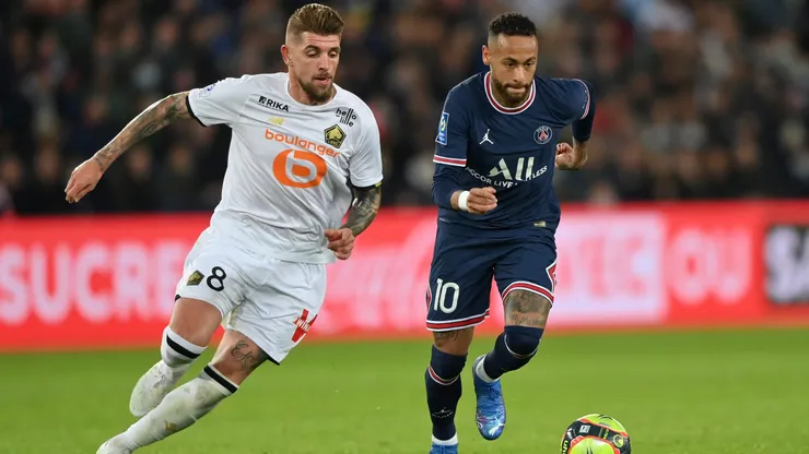 Xeka disputando jogo da Champions League pelo Lille, contra o PSG de Neymar em 2021. Foto: Justin Setterfield/Getty Images