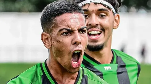 Matheus Henrique comemorando gol pelo América/MG em partida pela Copa São Paulo de Futebol Júnior. Foto: Murilo Aguilar/América-MG