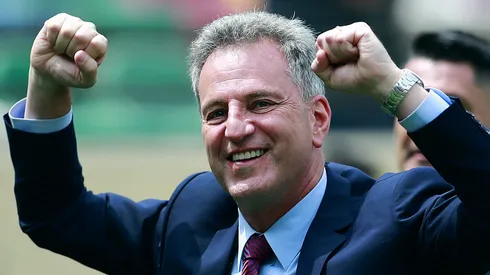 Rodolfo Landim, comemorando título do Flamengo na Libertadores 2019