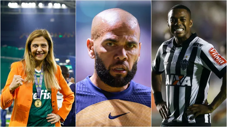 Leila Pereira comenta casos de Robinho e Daniel Alves - Foto 1: Ricardo Moreira/Getty Images; Foto 2: Hector Vivas/Getty Images; Foto 3: Buda Mendes/Getty Images