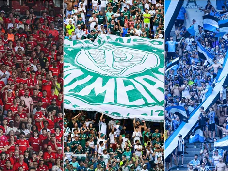 Palmeiras, Inter e Grêmio na ponta: Clubes com mais sócios-torcedores do Brasil