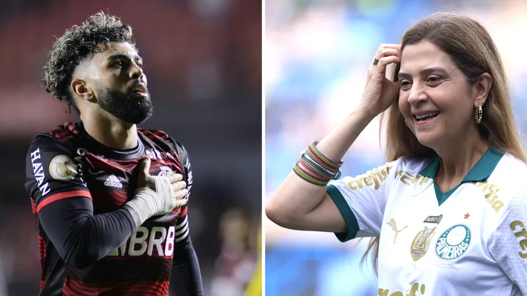 Leila Pereira falou pela primeira vez sobre Palmeiras querer Gabigol - Foto: Alan Morici/AGIF e Marcello Zambrana/AGIF