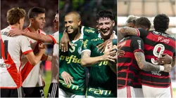 River Plate, Palmeiras e Flamengo. Marcelo Endelli/Getty Images; Fabio Menotti/Palmeiras; Jorge Rodrigues/AGIF
