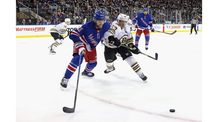 Jogo entre New York Rangers e Boston Bruins, em novembro passado, na cidade de Nova York, pela NHL (Foto: Bruce Bennett/Getty Images)