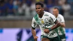 BELO HORIZONTE, BRAZIL - DECEMBER 06: Endrick of Palmeiras celebrates after scoring the team's first goal during the match between Cruzeiro and Palmeiras as part of Brasileirao 2023 at Mineirao Stadium on December 06, 2023 in Belo Horizonte, Brazil. (Photo by Pedro Vilela/Getty Images)