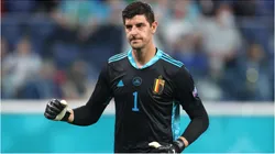 Thibaut Courtois jogando pela Bélgica - Foto: Lars Baron/Getty Images