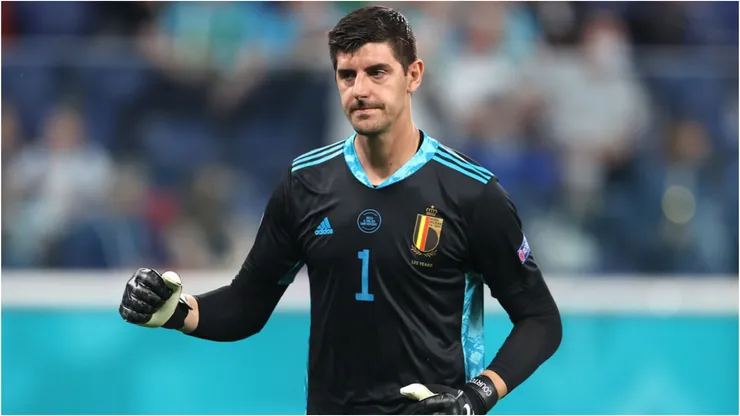 Thibaut Courtois jogando pela Bélgica - Foto: Lars Baron/Getty Images