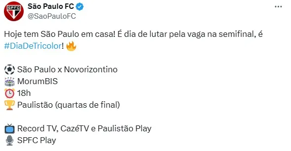 SPFC está nas quartas de final do Paulistão