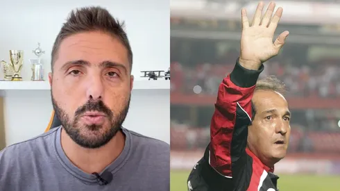 Jorge Nicola informa que o Muricy Ramalho mantém conversas com Alex Sandro. Foto Nicola: Canal YouTube. Foto Muricy: Moises Nascimento/AGIF