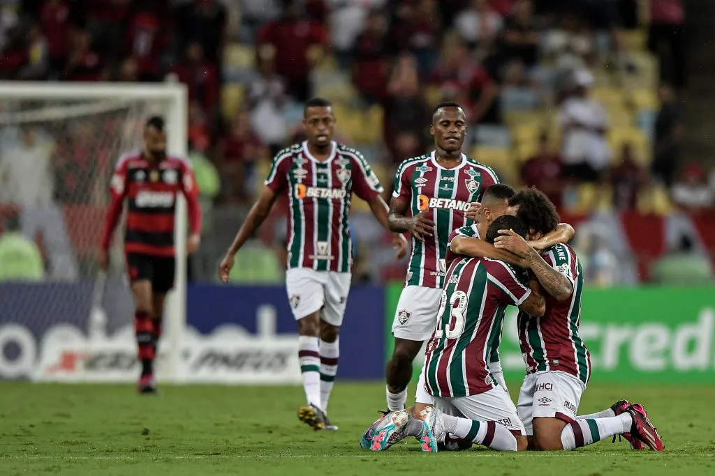 Marcelo comemora gol em clássico de 2023. Thiago Ribeiro/AGIF.