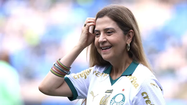 Leila Pereira, presidente do Palmeiras, durante partida contra o Botafogo-SP, pelo Paulistão 2024 - Foto: Marcello Zambrana/AGIF