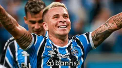 Soteldo comemorando gol do Grêmio contra o São José, na Arena Grêmio, pelo Campeonato Gaúcho, no dia 24/01/2024.