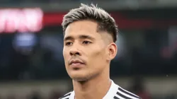 Zaracho durante partida contra o Athletico-PR no estadio Arena da Baixada pelo campeonato Libertadores 2023.