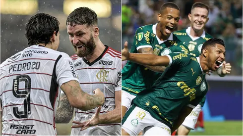 Flamengo e Palmeiras em 2024. Foto: Thiago Ribeiro/AGIF; Fabio Menotti/Palmeiras