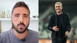 Jorge Nicola traz informação sobre a possibilidade de Luís Castro ser contratado pelo São Paulo. Foto Nicola: Canal YouTube. Foto Luís Castro: Jorge Rodrigues/AGIF