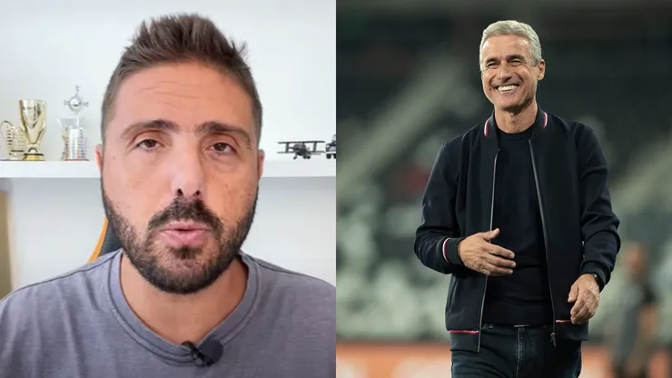 Jorge Nicola traz informação sobre a possibilidade de Luís Castro ser contratado pelo São Paulo. Foto Nicola: Canal YouTube. Foto Luís Castro: Jorge Rodrigues/AGIF