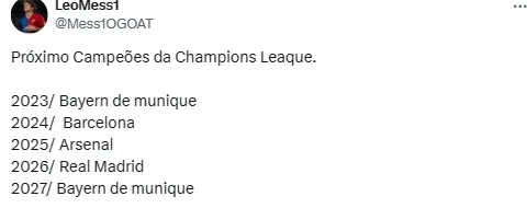 Web faz previsão sobre campeões da Champions