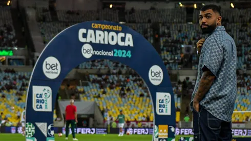 Gabigol no estádio do Mracanã antes da semifinal entre Fluminense e Flamengo. Foto: Thiago Ribeiro/AGIF