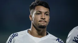 Marcos Leonardo pelo Santos em partida contra o Goiás, pelo Campeonato Brasileiro de 2023, no dia 09/11.