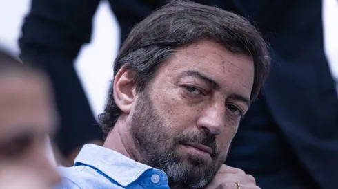 Duílio Monteiro Alves durante apresentação do treinador Vanderlei Luxemburgo ao Corinthians, no dia 05/05/2023.