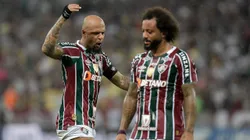 Felipe e Marcelo do Fluminense, em joog contra o Flamengo no Maracanã pela semifinal do Campeonato Carioca. Foto: Thiago Ribeiro/AGIF