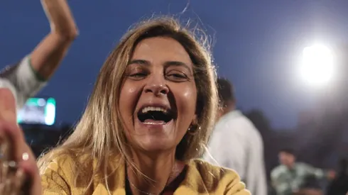 Leila comemora título no Palmeiras contra o Flamengo, no dia 27/11/2021.