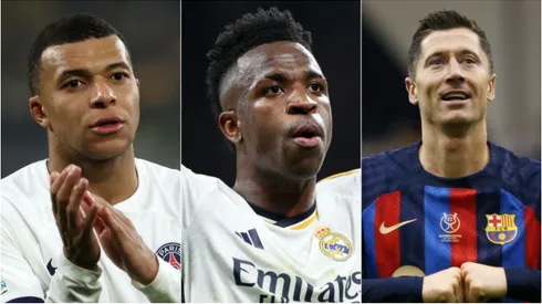 Mbappé, Vinicius Júnior e Lewandowski. Foto: Getty Images