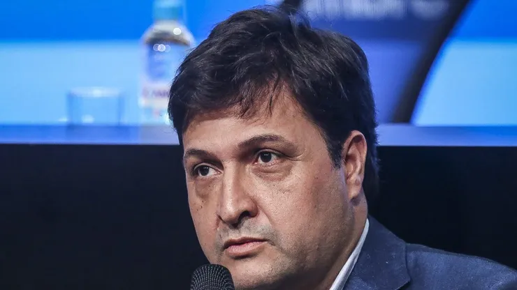 Alberto Guerra durante coletiva na Arena Grêmio, em 08/12/2022.