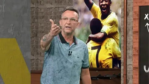 Neto, apresentador do 'Os Donos da Bola', durante programa na Band TV - Foto: Reprodução