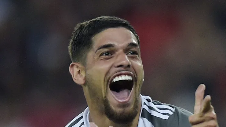 Rubens comemora gol contra o Flamengo, pelo Campeonato Brasileiro de 2023.