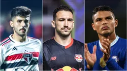 Os zagueiros Beraldo, Leo Ortiz e Thiago Silva. Foto: Abner Dourado/Marcello Zambrana/AGIF; Getty Images