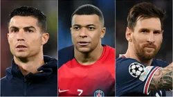 Cristiano Ronaldo, Mbappé e Messi são alguns dos maiores artilheiros do mata-mata da Champions. Foto: Getty Images
