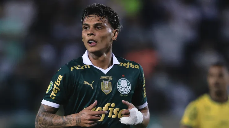 Richard Ríos, do Palmeiras, durante partida contra o Mirassol, pelo Paulistão 2024 - Foto: Ettore Chiereguini/AGIF