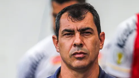 Carille durante jogo do Santos na Vila Belmiro