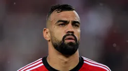 Fabrício Bruno sofreu uma forte pancada no jogo do Flamengo. Foto: Thiago Ribeiro/AGIF