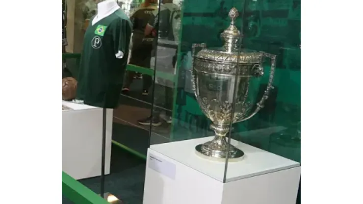 A Taça Rio na Sala de Troféus, na arena Allianz. Foto: Cesar Greco/Palmeiras