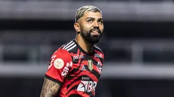 Gabigol, do Flamengo, durante partida contra o Santos no Brasileirão Série A 2023 - Foto: Abner Dourado/AGIF