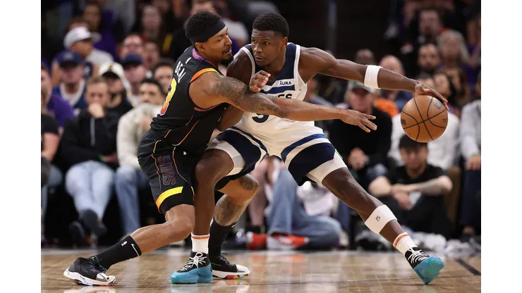 Phoenix não foi páreo para Minnesota na primeira rodada dos play-offs da NBA. Anthony Edwards teve mais uma noite decisiva contra os Suns (Foto: Christian Petersen/Getty Images)