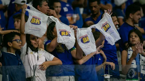 Torcida do Cruzeiro durante partida contra Vitoria no estadio Mineirao pelo campeonato Brasileiro A 2024. Foto: Fernando Moreno/AGIF